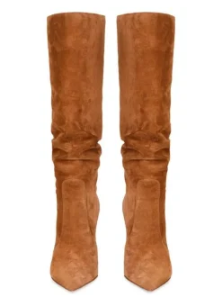 Bottes à Talons Hauts Femme en Cuir Synthétique avec Bout Rond Unicolore