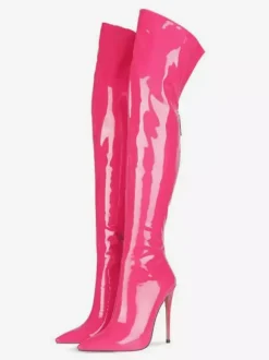 Bottes à talons hauts pour femmes bout pointu fermeture éclair cuissardes