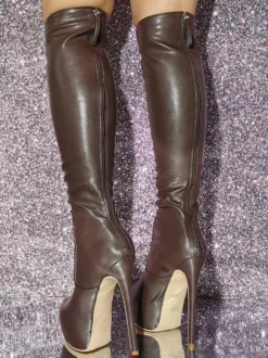 Bottes au genou sexy à talons aiguilles chaussures femmes