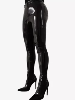 Bottes au-dessus du genou en cuir PU à talon aiguille pour femmes
