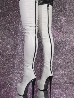 Bottes blanches sexy au-dessus du genou bottes hautes à talons aiguilles