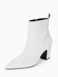 Bottes Chelsea à talon bloc pour hommes en cuir PU noir à bout pointu style rock