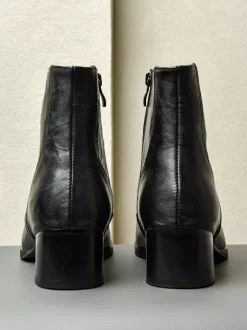 Bottes Chelsea pour hommes bottes habillées à bout carré et talons épais avec fermeture éclair sur le côté