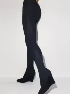 Bottes Cuissardes Pantalon Imprimées Talon Compensé Femme Sexy