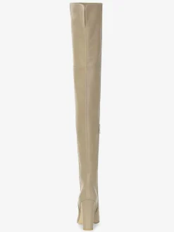 Bottes cuissardes pour femmes couleur unie bout pointu talon épais cuissardes