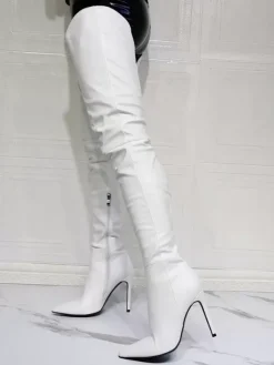 Bottes cuissardes sexy à talon aiguille pour femmes