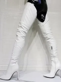 Bottes cuissardes sexy à talon aiguille pour femmes