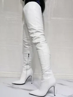 Bottes cuissardes sexy à talon aiguille pour femmes