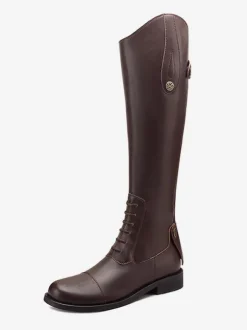 Bottes d'équitation noires pour femmes bottes mi-mollet plates à bout rond