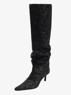 Bottes fête à paillettes bottes hautes souples à bout pointu cuissardes