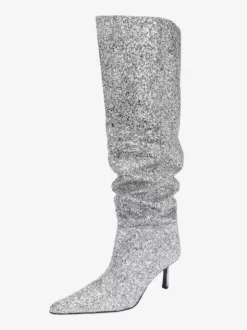 Bottes fête à paillettes bottes hautes souples à bout pointu cuissardes
