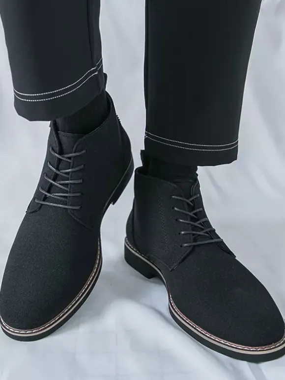Bottes habillées pour hommes bottines à lacets en cuir suédé