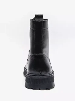 Bottes habillées pour hommes bout rond semelle épaisse lacets chaussures habillées