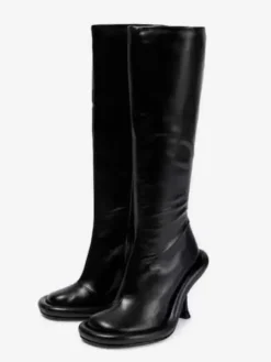 Bottes hautes chaussures femmes hautes à talons aiguilles gris chics
