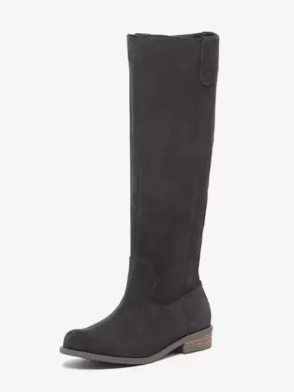 Bottes hautes en daim marron clair pour femmes