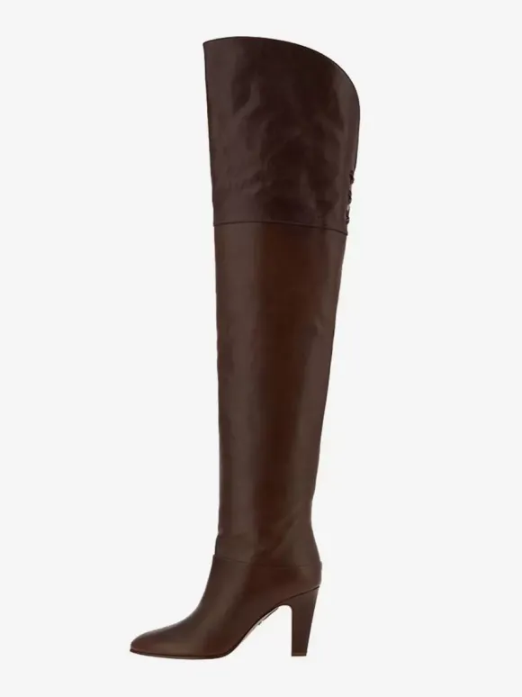 Bottes hautes noires pour femmes bottes à talons hauts bout pointu