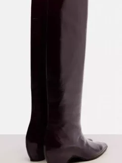 Bottes hautes pour femmes bottes à talons compensés et bout pointu
