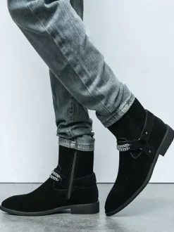 Bottes Homme Chukka Boots Cuir Daim Bout Rond