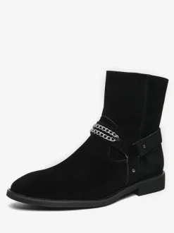 Bottes Homme Chukka Boots Cuir Daim Bout Rond