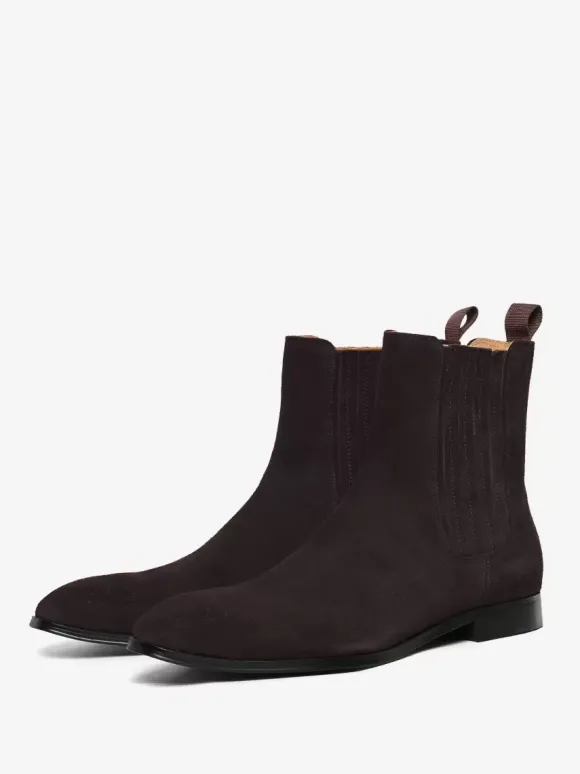 Bottes Homme en Cuir Synthétique avec Bout Rond Unicolore