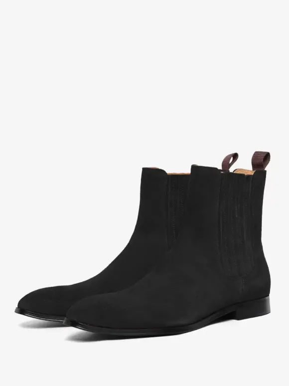 Bottes Homme en Cuir Synthétique avec Bout Rond Unicolore