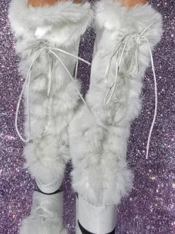 Bottes mi-mollet à talon épais et plateforme en cuir PU pour femmes