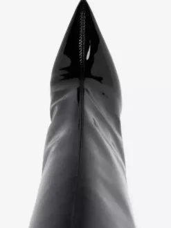 Bottes noires hautes au genou pour femmes bottes compensées à bout pointu longueur genou
