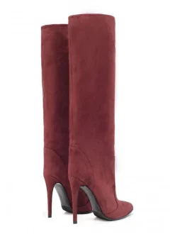 Bottes au Genou à Talons Hauts Femme avec Bout Rond Unicolore