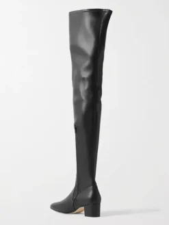 Bottes cuissardes à bout carré et talon épais pour femme