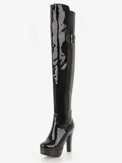 Bottes cuissardes noires Bottes femme à talons hauts