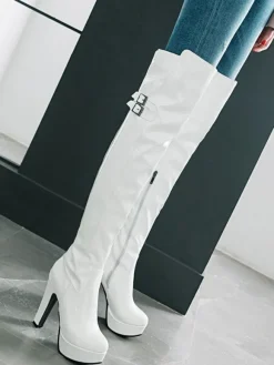 Bottes cuissardes noires Bottes femme à talons hauts