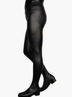 Bottes cuissardes à talons hauts grande taille en cuir PU noir