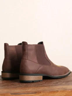 Bottes de cowboy western pour hommes bottines Chelsea à bout carré bottines décontractées à broderies rétro