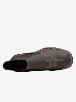 Bottes de cowboy western pour hommes bottines Chelsea à bout carré bottines décontractées à broderies rétro