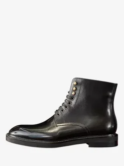 Bottes De Travail Hommes Bottines Martin Noires Chics À Lacet Chic