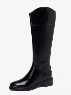 Bottes d'équitation noires pour femmes bottes plates à bout rond