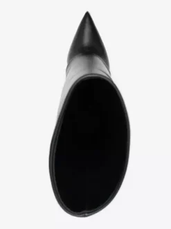 Bottes hautes noires à talons compensés et rabattables pour femmes