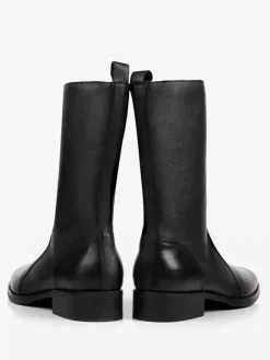 Bottes Hautes Pour Hommes En Cuir De Vachette Bottes De Travail Noires Chics