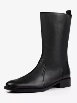 Bottes Hautes Pour Hommes En Cuir De Vachette Bottes De Travail Noires Chics