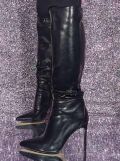 Bottes hautes sexy à talons aiguilles pour femmes