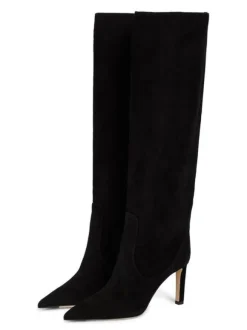 Bottes Mi-mollet Femme à Talons Hauts avec Bout Pointu en Cuir Synthétique Unicolore