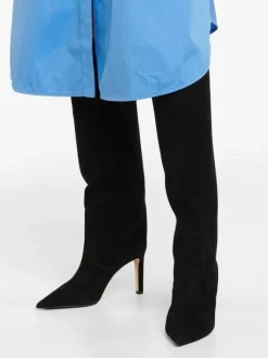 Bottes Mi-mollet Femme à Talons Hauts avec Bout Pointu en Cuir Synthétique Unicolore