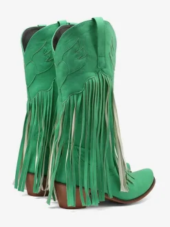 Bottes mi-mollet pour femmes  bottes en cuir PU à bout pointu à talons épais
