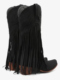 Bottes mi-mollet pour femmes  bottes en cuir PU à bout pointu à talons épais