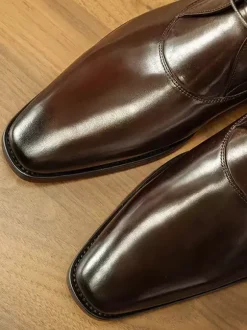Bottes Richelieu Hommes Soirée Classiques En Cuir Noir À Bout Carré Bal Mariage