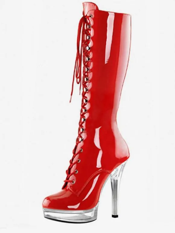 Bottes sexy femme bottes club talon haut à lanière