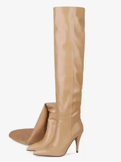 Bottes Souples Pour Femmes Bottes Mi-Mollet À Bout Pointu Talon Aiguille Chic