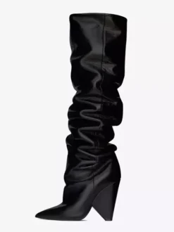 Bottes souples pour femmes cuissardes à talons hauts à bout pointu