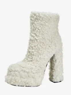 Bottines À Plateforme Bout Rond Bottes Chaussures Femme À Talons Épais