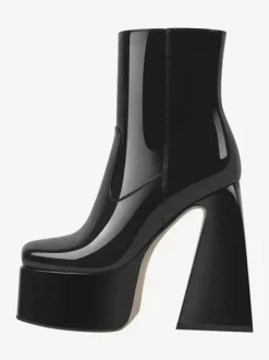 Bottines à plateforme roses Bottines à talons épais et bout rond